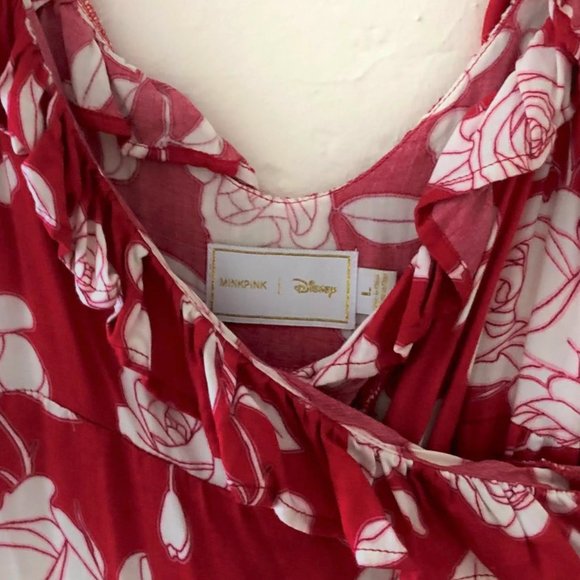 Disney by MINKPINK Rose Print Wrap Dress - Large - Picture 4 of 8